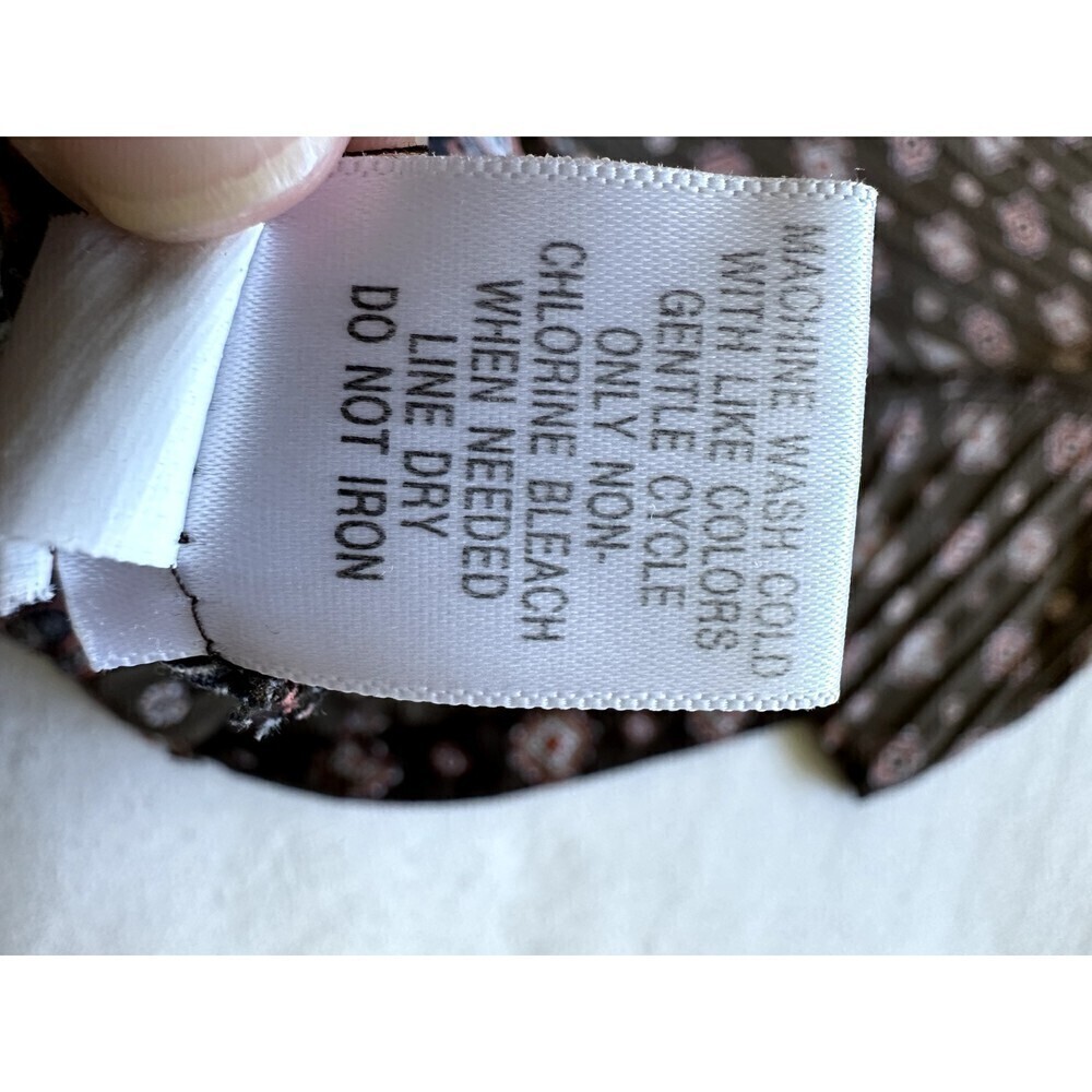 Apt 9 Woman's Vintage Y2K Top Size‎ 2X Brown Short Sleeve Ruffle Crinkle 2000s - Picture 4 of 15